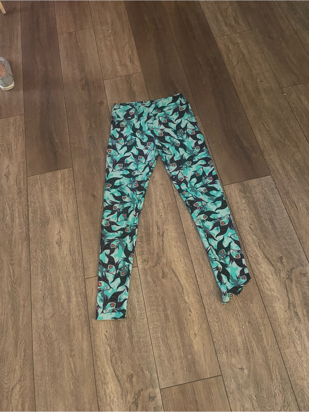 LuLaRoe Aqua Floral & Teal Patterned Girls' Leggings
